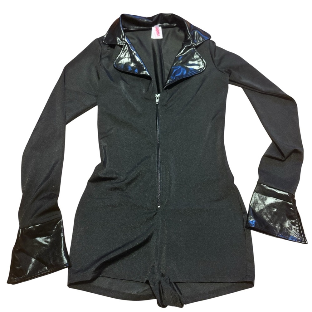 Halloween Costume Roma Costume Black Zip Up Romper Size S/M